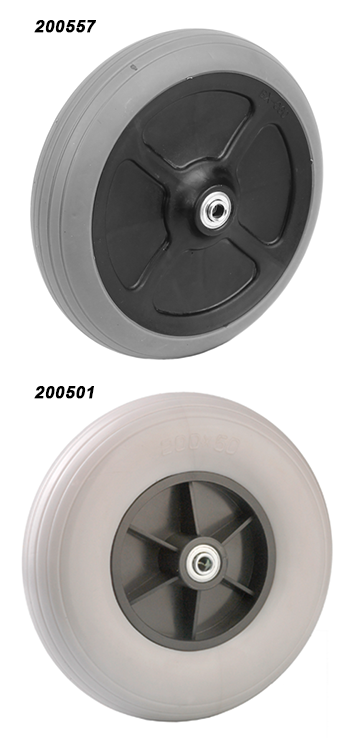 Rad für Rollatoren mit Kugellager- Rippenfelge TPE 200x50 Nabenlänge 62mm