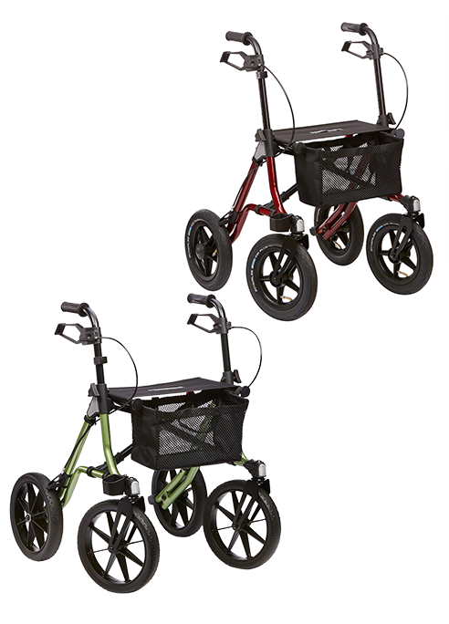 Rollator TAiMA XC Soft Räder, Netzt und Stockhalter, oasisgrün-metallic