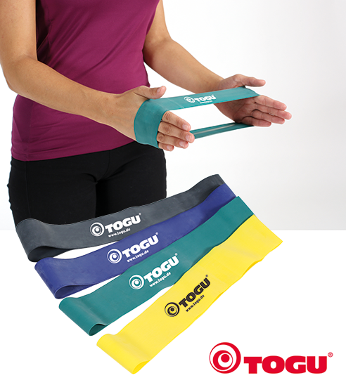 Theragym® Powerband Loop-Set gelb, grün, blau und schwarz (VPE: 4 Stück)