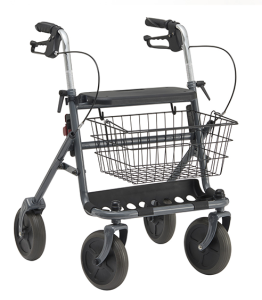 Rollator FAKTO+ mit Tablett,Korb,Stockhalter, mangan grey metallic (VPE: 2 Stück)