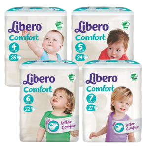 Kinderwindel Libero Comfort XL Plus Gr.7, 16-26 kg (1 Karton: 6 x 21 Stück)